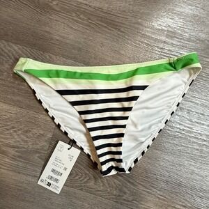 Bogner Fire + Ice Bacara Striped Bikini Bottoms Green‎ Black White US 8 M NEW
